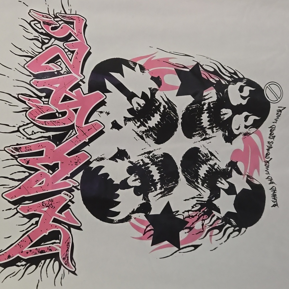 ROMWE White Graphic T-Shirt with Pink and Black Design - Picture 8 of 10